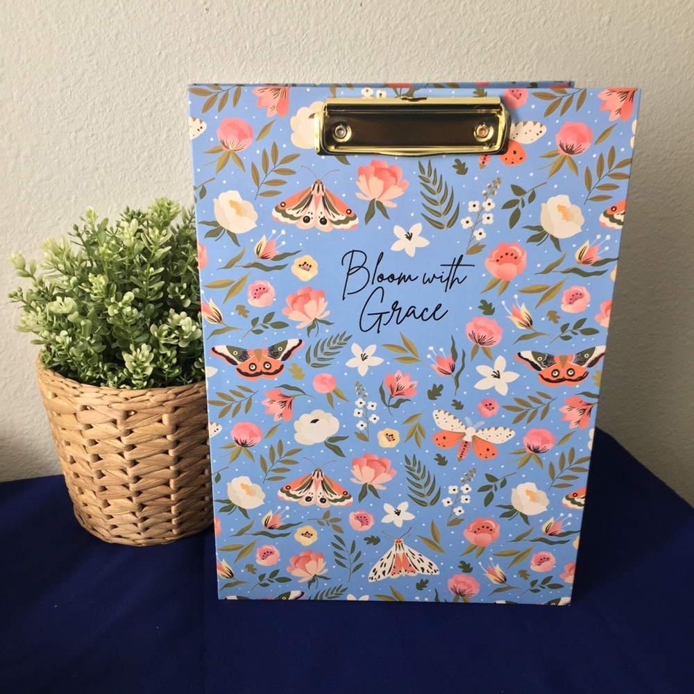 Butterfly Moth and Floral Padfolio
